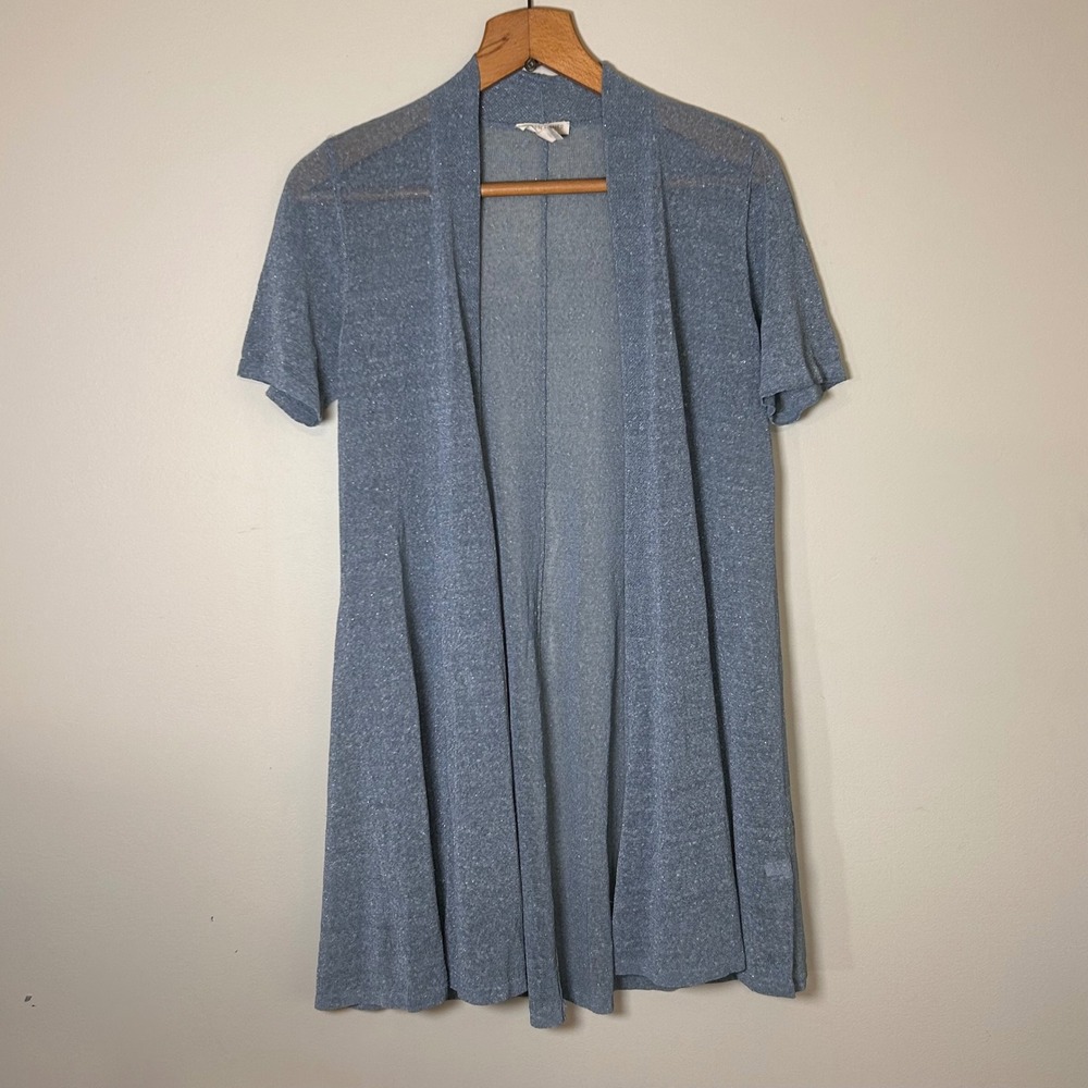 Eileen Fisher Women S Cardigan Short Sleeve Lightweight Italian Yarn Linen Blend